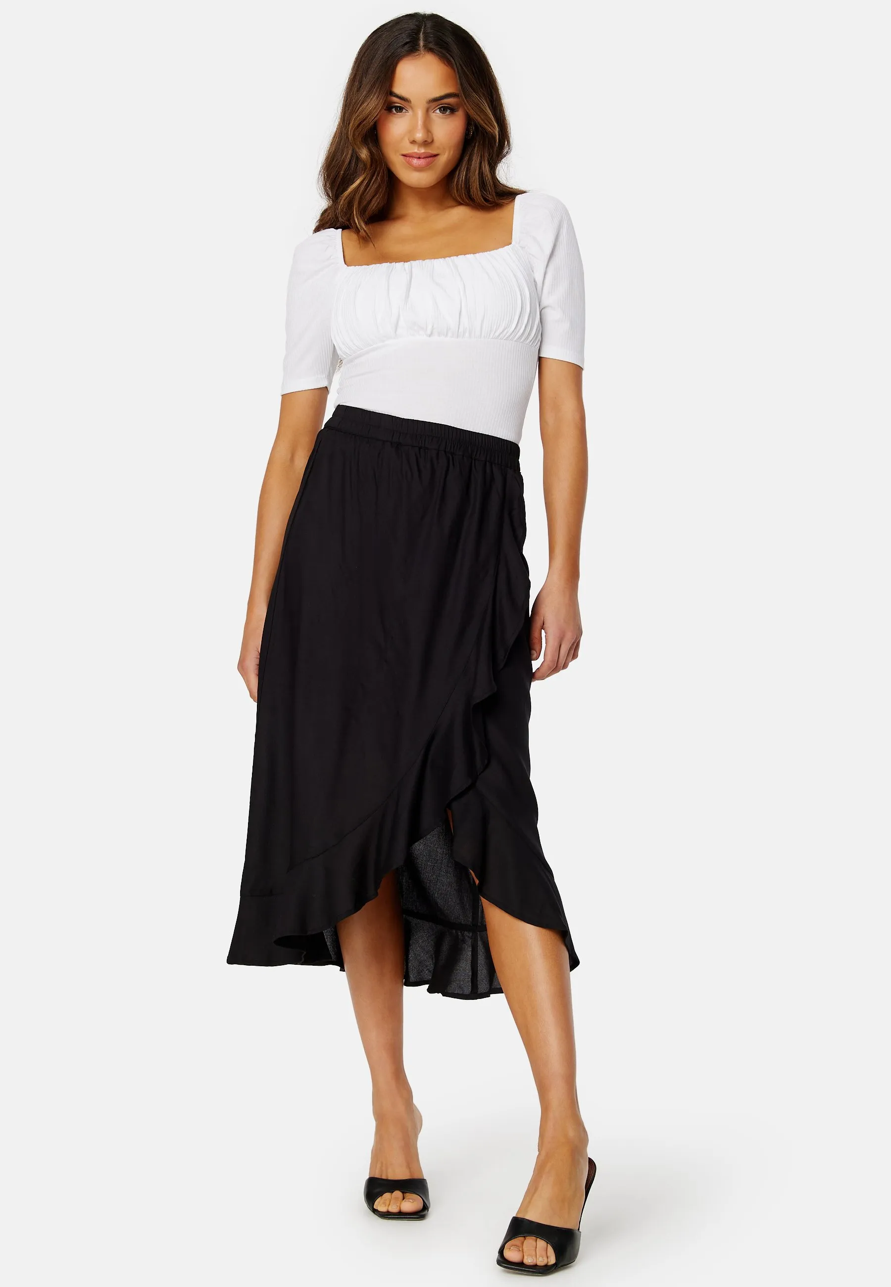 FRONT WRAP VISCOSE SKIRT - Gonna a campana