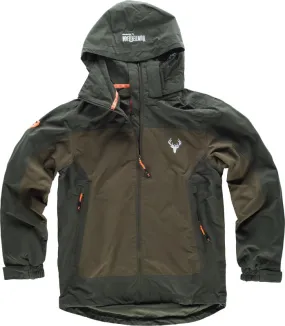Giacca impermeabile combinata, con 2 tasche laterali, con cappuccio Green Forest Olive Green