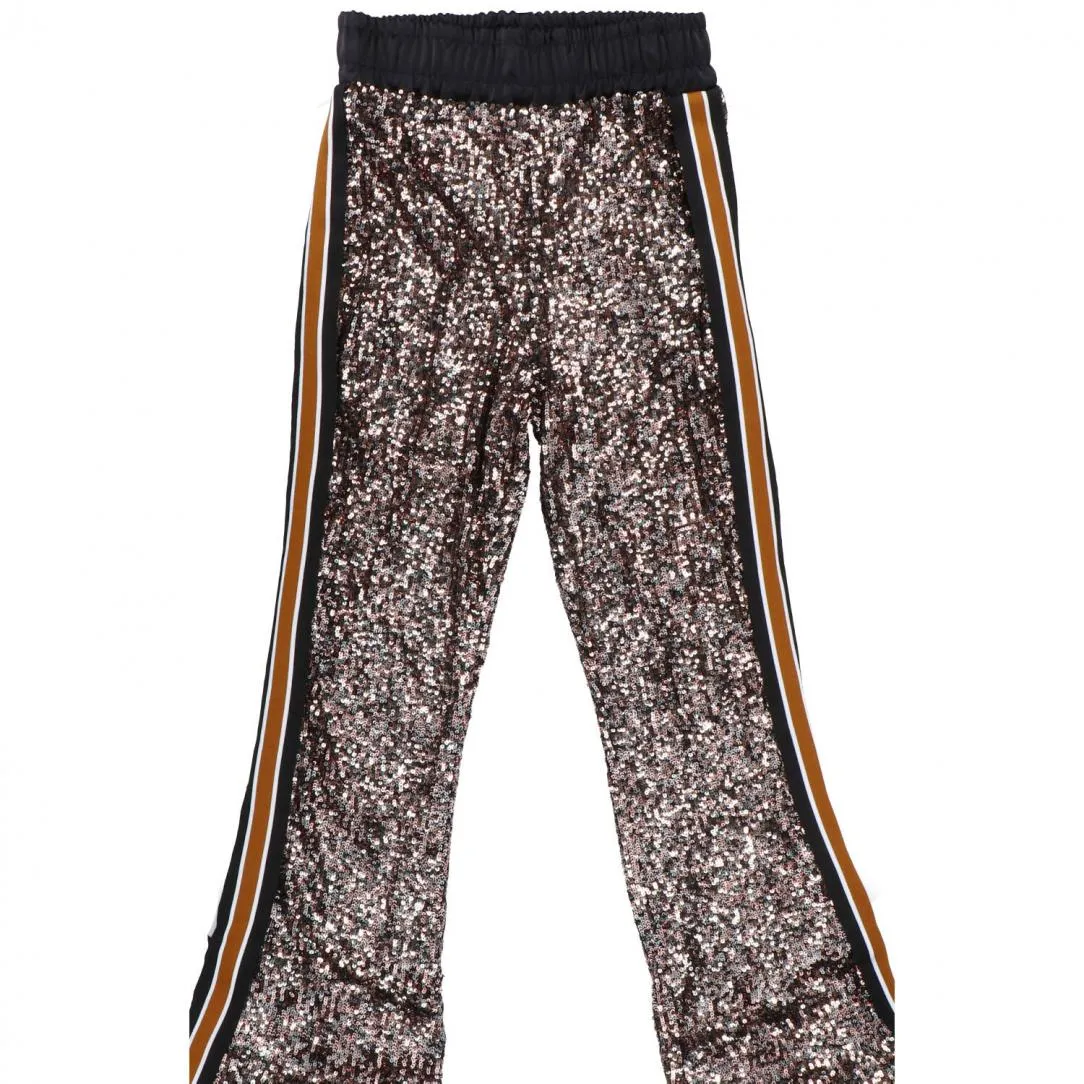 Paillettes e raso 91030 Nero paillettes multicolor